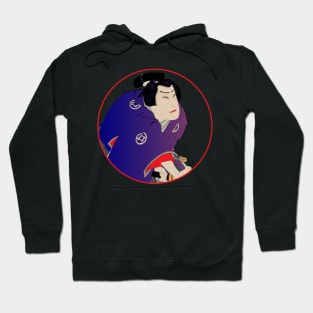 Kabuki Samurai Warrior in Purple Robe Hoodie